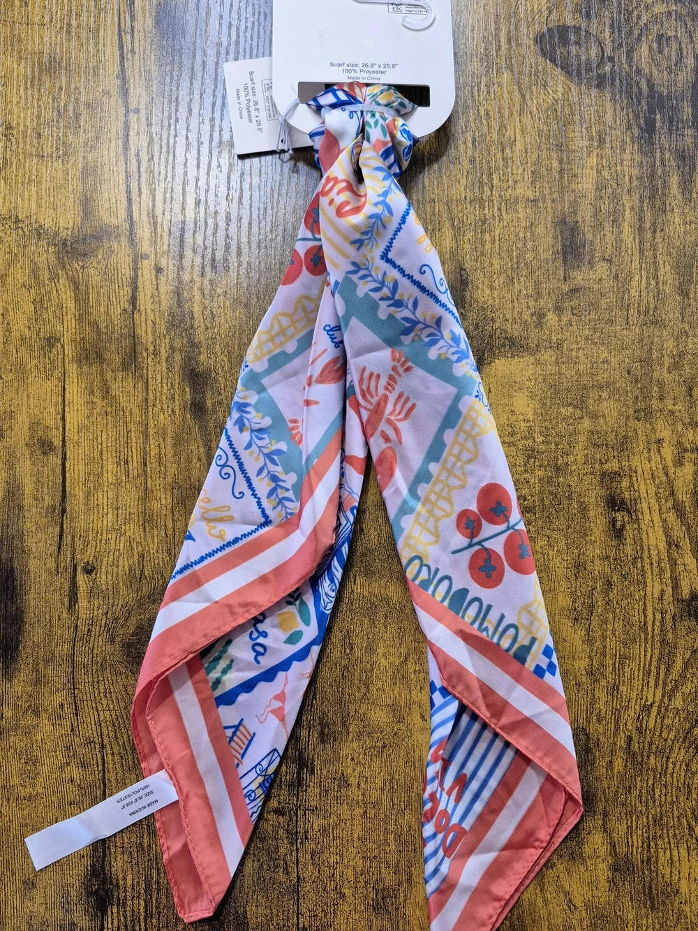 Piper K Villa di Mare Euro Summer Silk Feel Scarf NWT